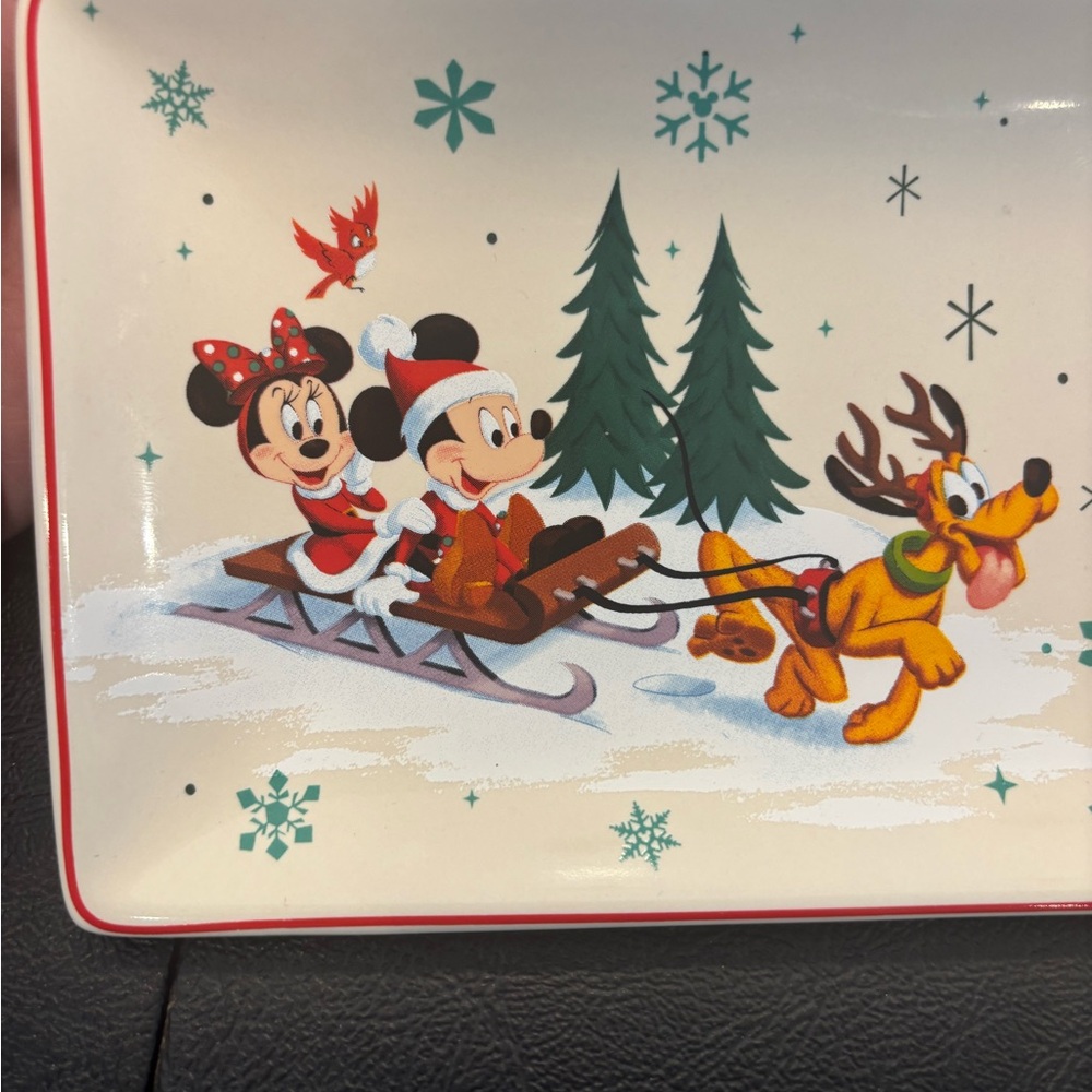 Disney Parks Mickey, Minnie & Pluto Trinket Serving Dish 4x8in NWT - Picture 3 of 6